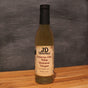Bottle of JD Gourmet Jalapeno Lime White Balsamic Vinegar, pale golden white balsamic with the aged JD Gourmet Modena label