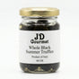 Jar of JD Gourmet Whole Black Summer Truffles preserved in juice with a gold lid